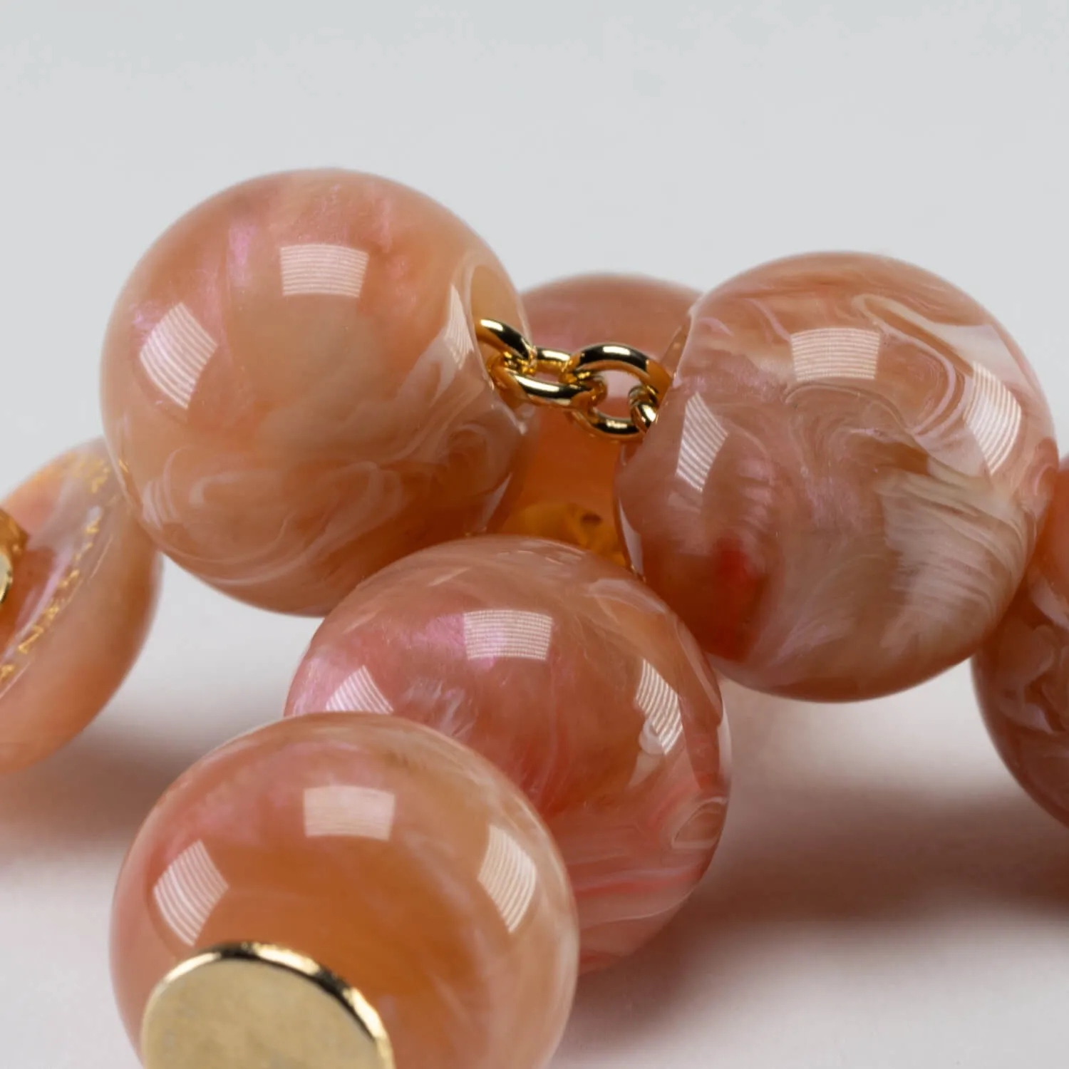Small Beads Earring Peach Marble