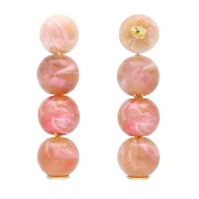Small Beads Earring Peach Marble