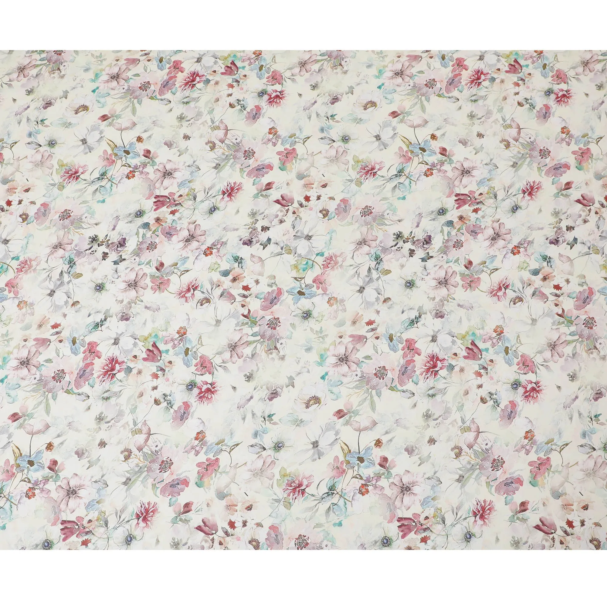 Tea green Soft Pastel Floral Synthetic Georgette Fabric-D17525