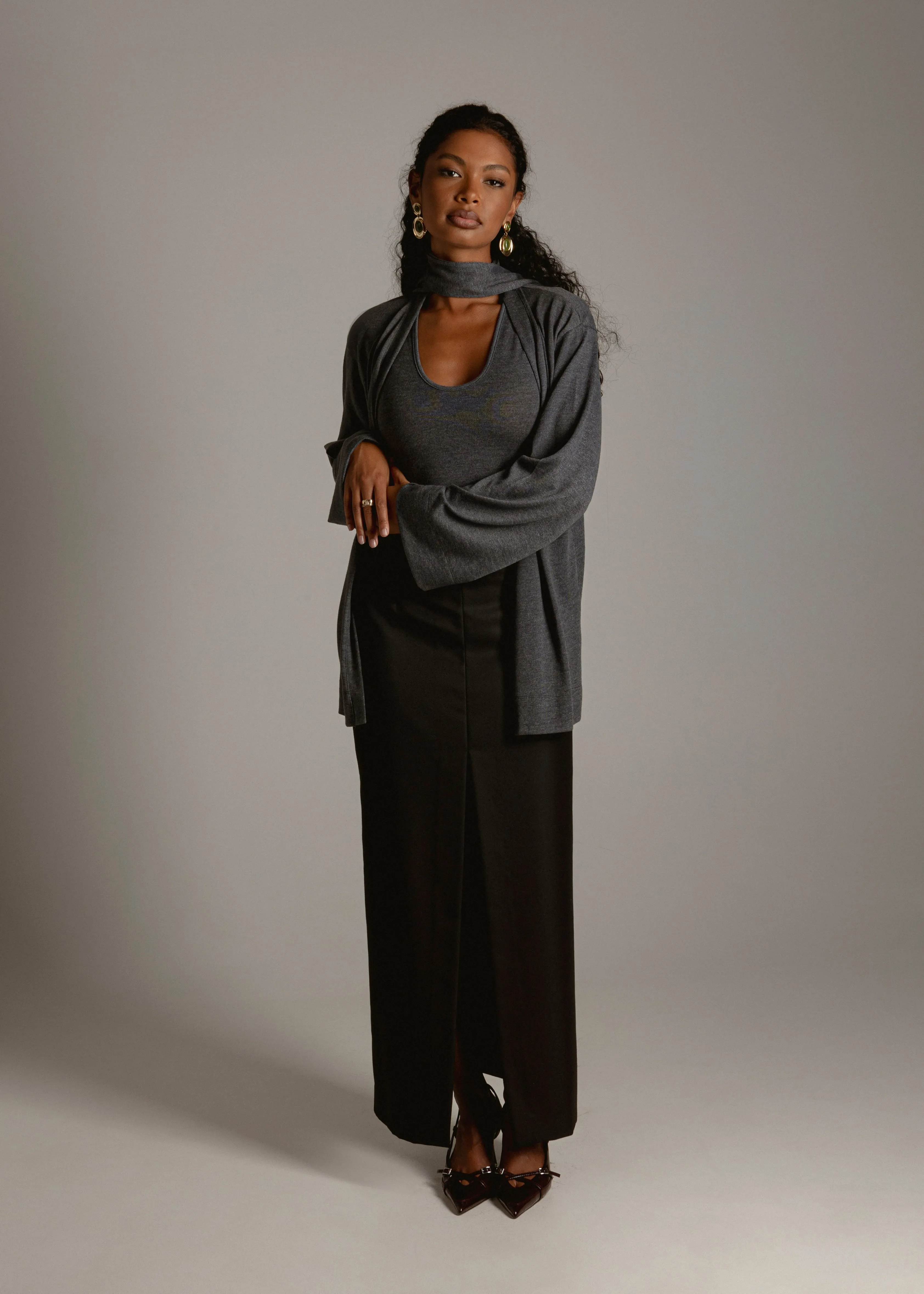 The Paris Blouse Set Grey