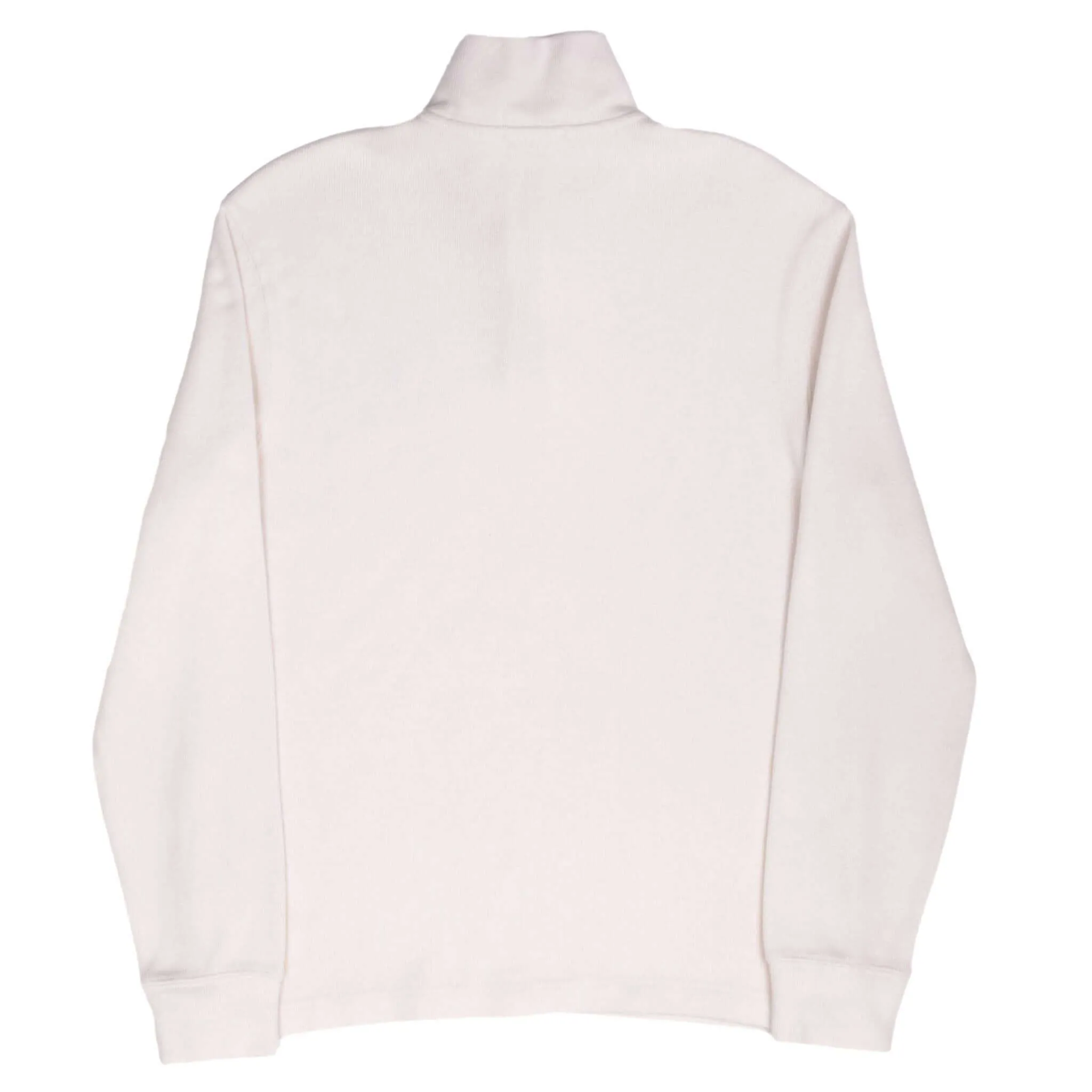VINTAGE POLO RALPH LAUREN IVORY 1990S QUARTER 1/4 ZIP SWEATER SMALL