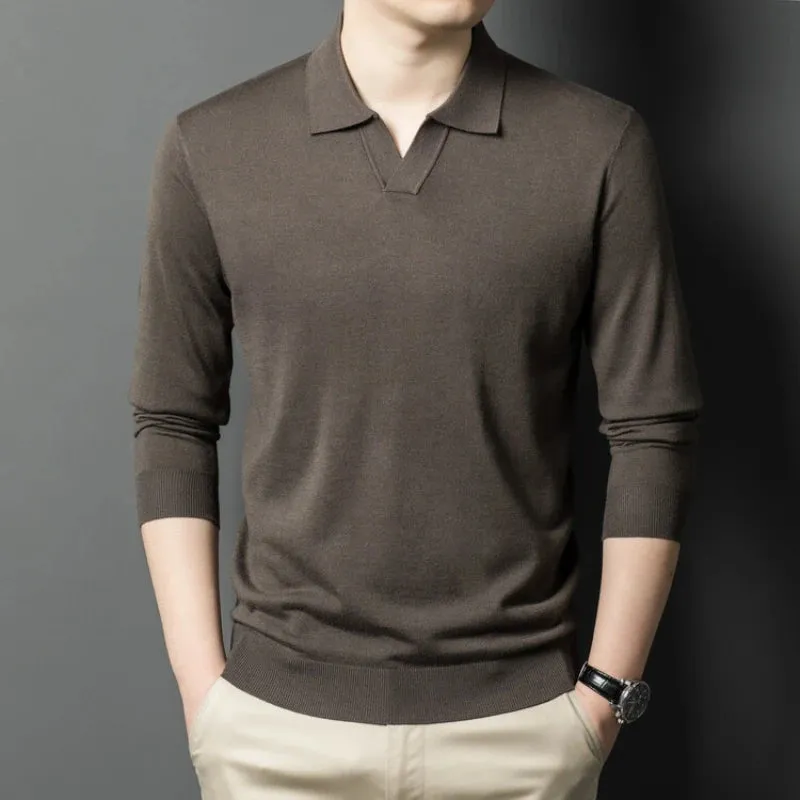 Wiaofellas  -  Men's pullover sweater with V-neck, business casual polo , keeping warm with wool . cashmere sweater.High-quality men's clothing