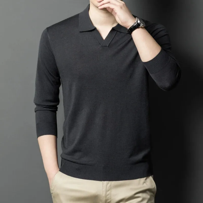 Wiaofellas  -  Men's pullover sweater with V-neck, business casual polo , keeping warm with wool . cashmere sweater.High-quality men's clothing