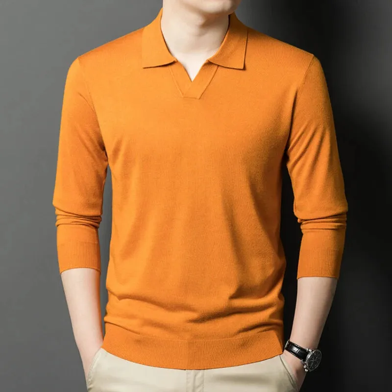 Wiaofellas  -  Men's pullover sweater with V-neck, business casual polo , keeping warm with wool . cashmere sweater.High-quality men's clothing