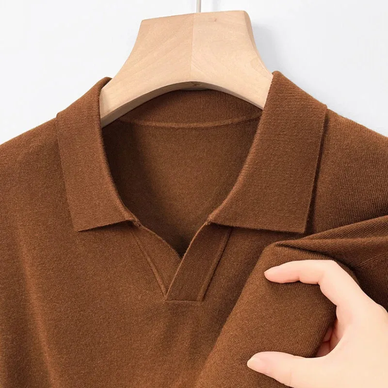 Wiaofellas  -  Men's pullover sweater with V-neck, business casual polo , keeping warm with wool . cashmere sweater.High-quality men's clothing