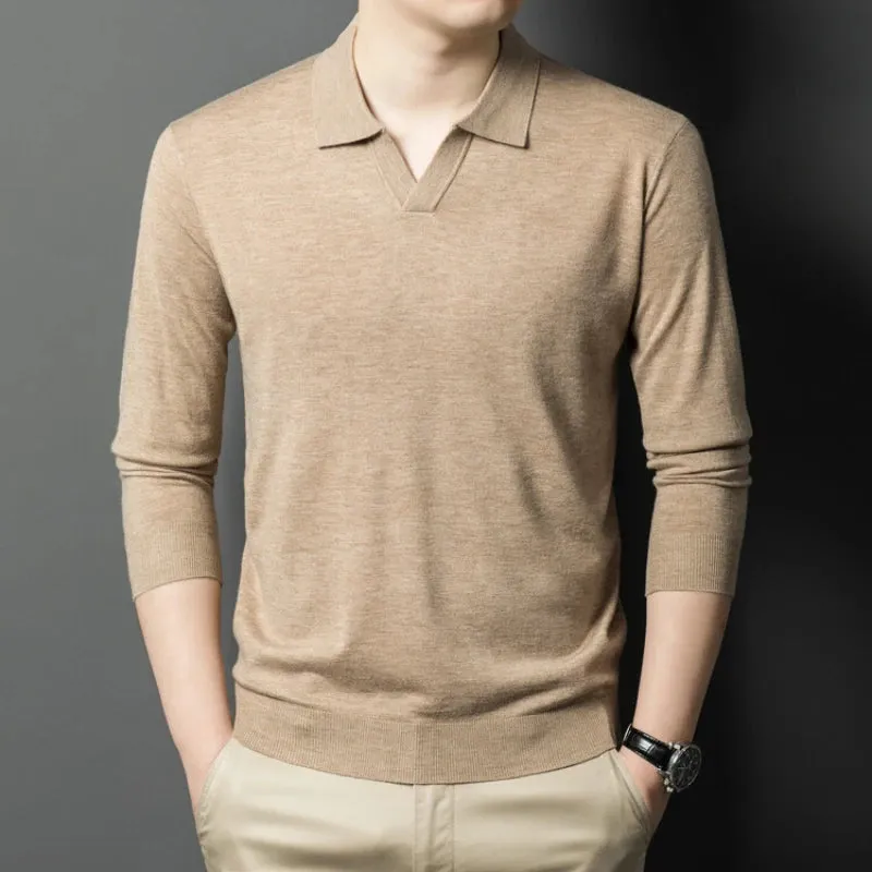 Wiaofellas  -  Men's pullover sweater with V-neck, business casual polo , keeping warm with wool . cashmere sweater.High-quality men's clothing