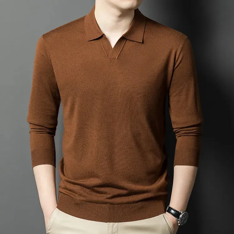 Wiaofellas  -  Men's pullover sweater with V-neck, business casual polo , keeping warm with wool . cashmere sweater.High-quality men's clothing