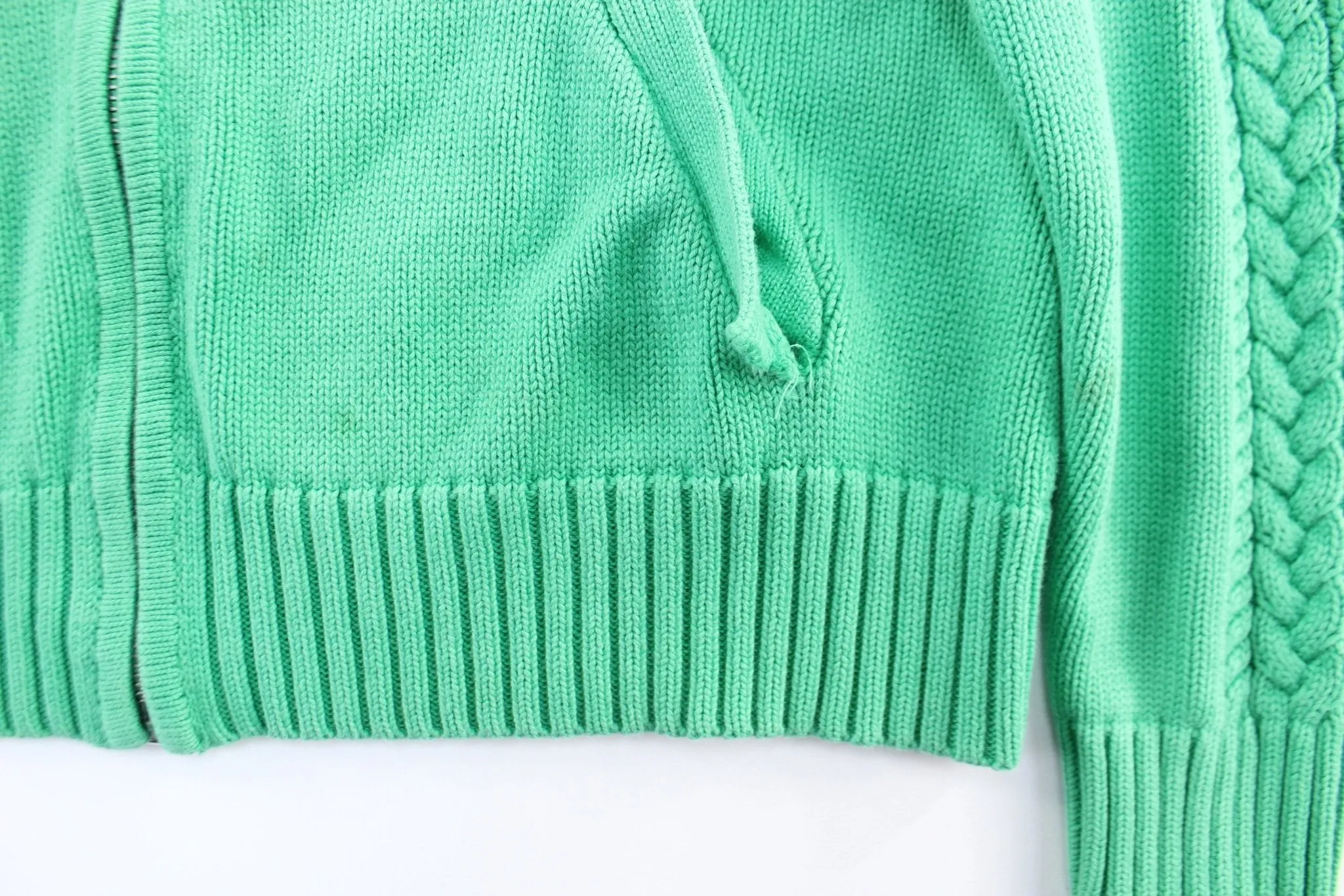 Women's Polo by Ralph Lauren Embroidered Logo Green Zip Up Sweater