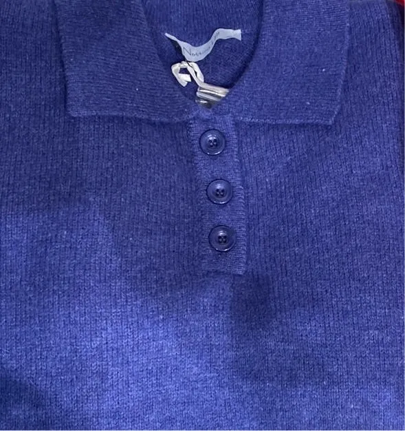 Wool Pullover with 4-Button Polo Collar